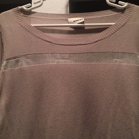 Gray Rodier Long Sleeve with Sheer Stripes - Picture 5 of 5